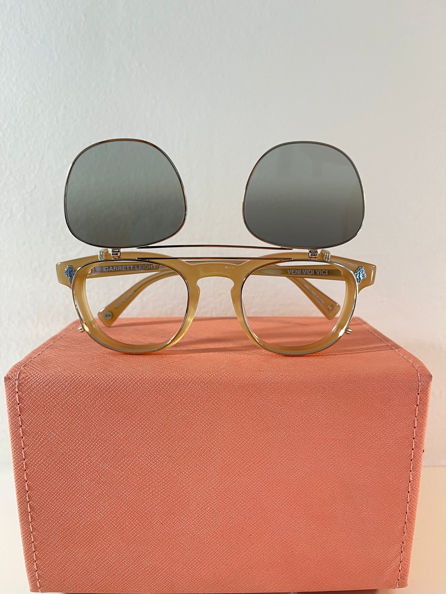Garrett Leight X Mark McNairy - Valdese- Frame with Flip Clip (Bone)