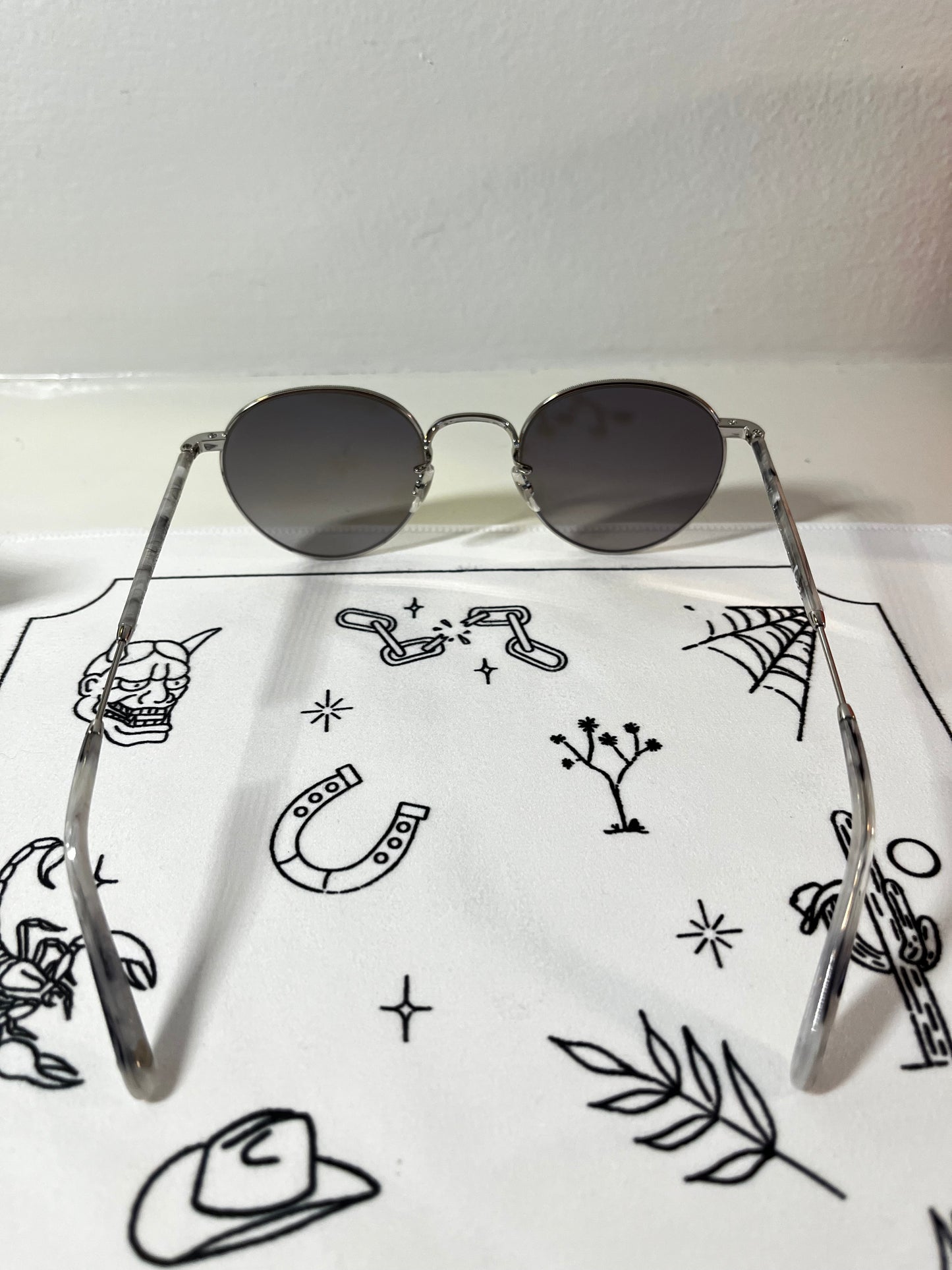 Garrett Leight - WILSON - Sunglass - Grey Tortoise/Silver Mirror