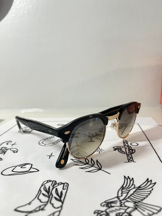 Garrett Leight - OAKWOOD - Sunglass - Black/Olive Mirror