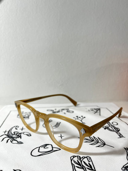 Garrett Leight X Mark McNairy - Valdese- Frame with Flip Clip (Bone)