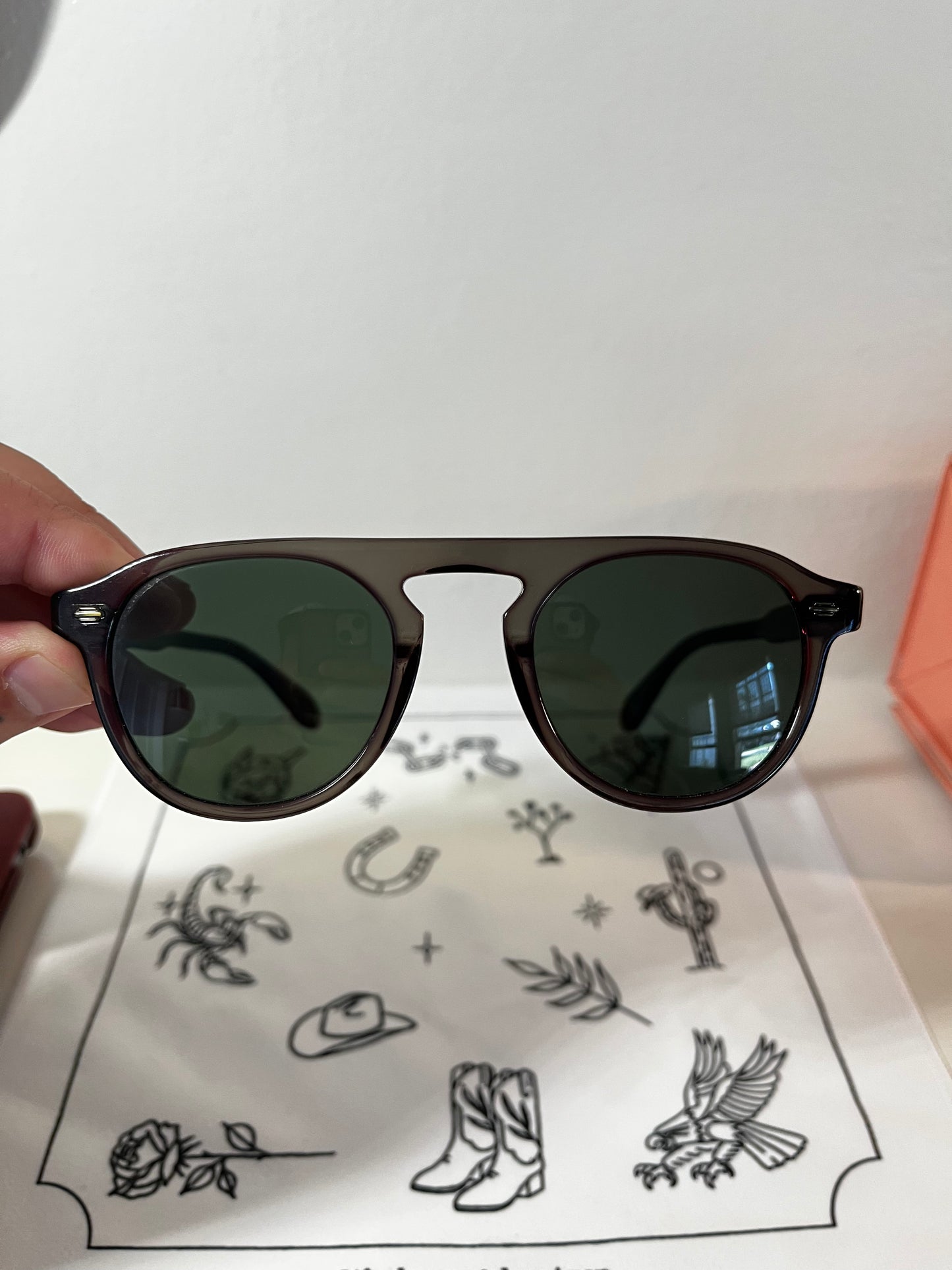 Garrett Leight - HARDING - Sunglass - Custom Dip-Dyed Sage Green