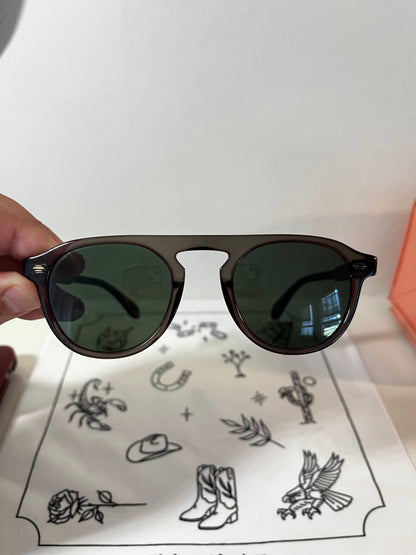 Garrett Leight - HARDING - Sunglass - Custom Dip-Dyed Sage Green