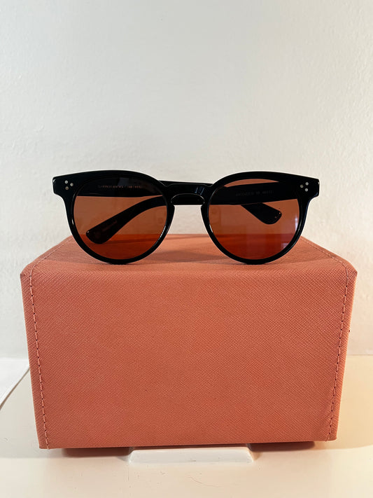 Garrett Leight - Boccaccio- Sunglass - Black frame with custom Rose Semi-Flat Glass Lens
