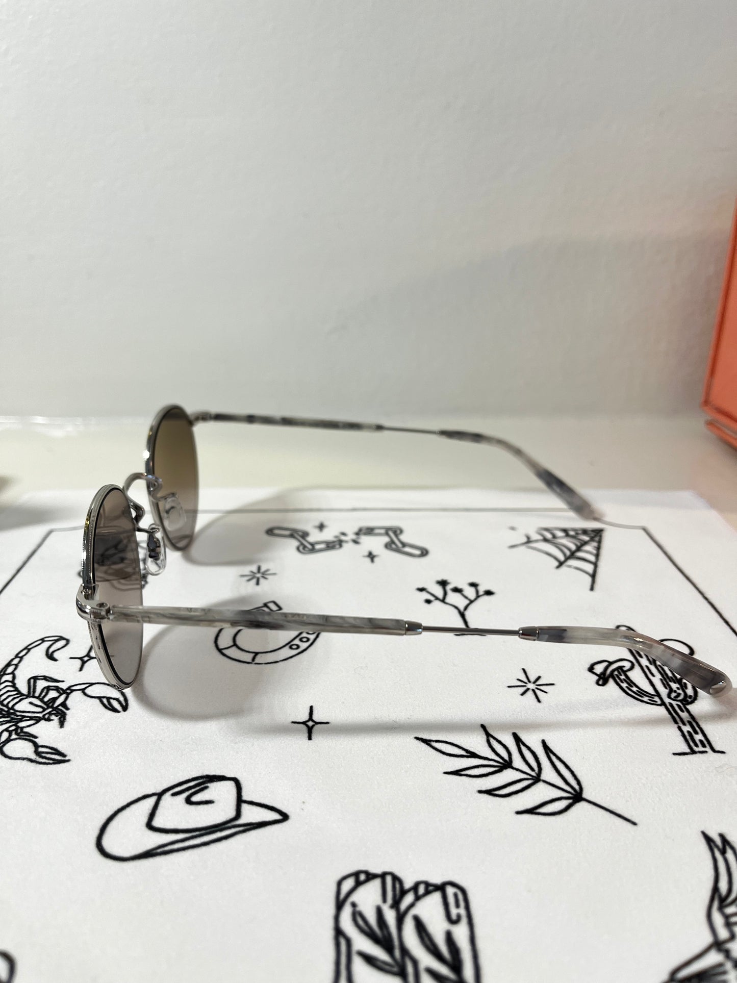 Garrett Leight - WILSON - Sunglass - Grey Tortoise/Silver Mirror