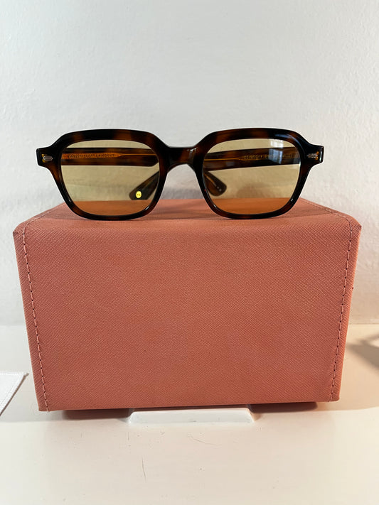 Garrett Leight - OG Freddy P - Sunglass - Brown Tortoise/Custom Burnt Yellow Lenses
