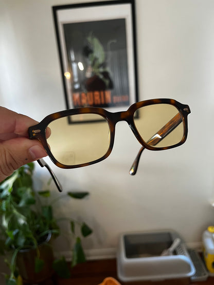 Garrett Leight - OG Freddy P - Sunglass - Brown Tortoise/Custom Burnt Yellow Lenses